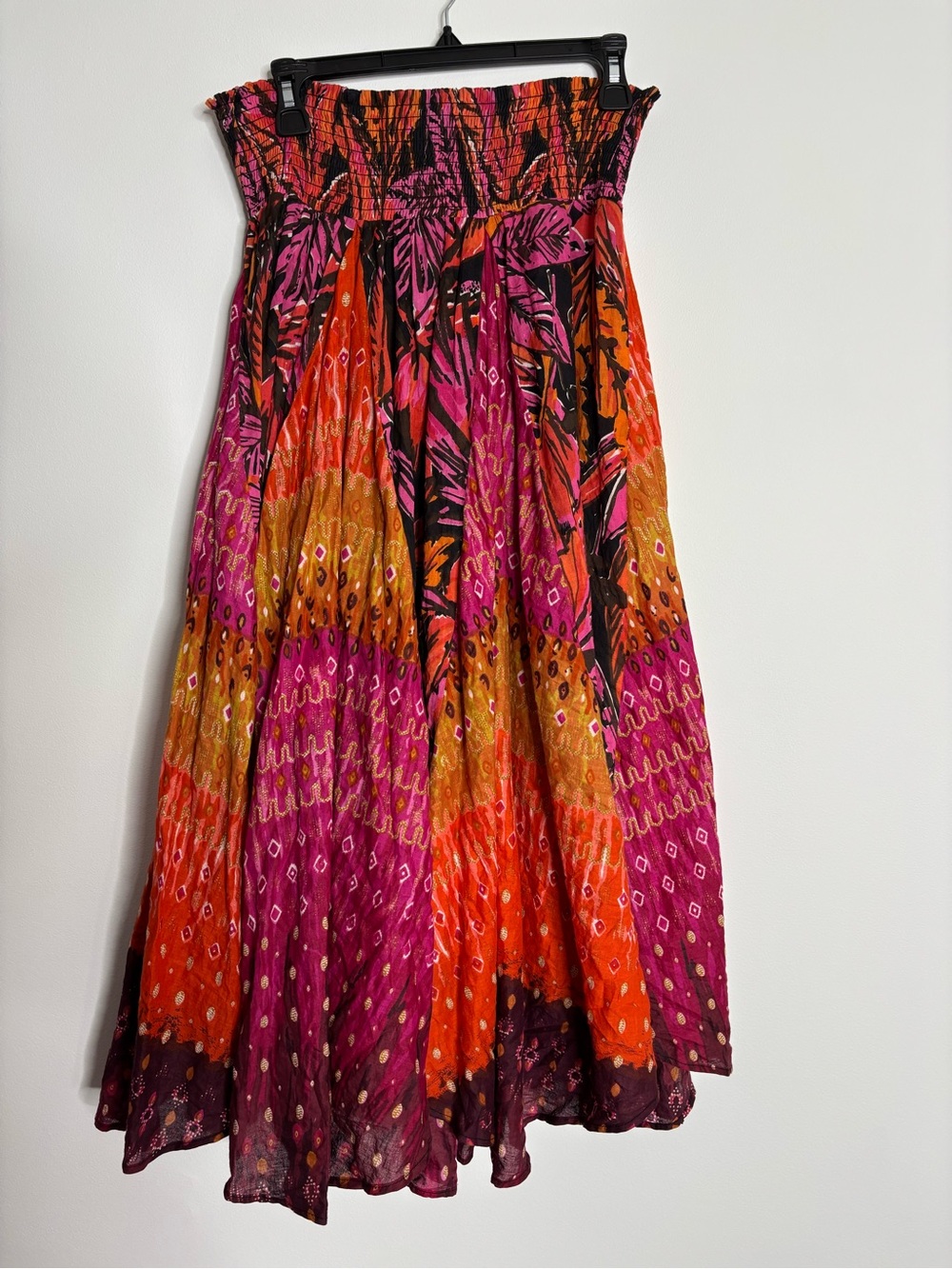 Chelsea & Theodore Fuchsia, Orange & Gold Boho Maxi Skirt